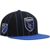Mitchell & Ness Men's  Black San Jose Earthquakes Team Pin Snapback Hat In Black