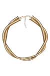 Jennifer Zeuner Maude Double Chain Choker Necklace In Gold Vermeil