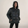 Members Only Women's Twill Block Puffer Oversized Jacket In Green