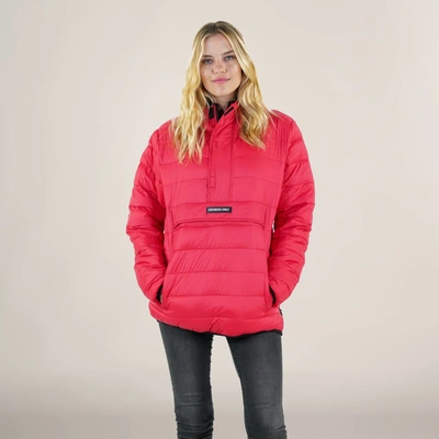 Members Only Women's Popover Puffer Oversized Jacket In Red