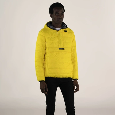 Members Only Men's Popover Puffer Jacket In Yellow