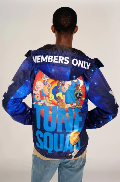 Members Only Men's Space Jam Galaxy Midweight Jacket In Blue