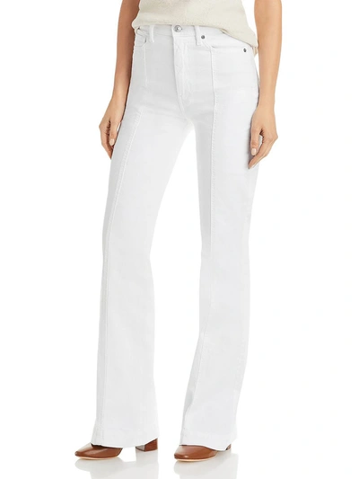 7 For All Mankind Womens Denim Flare High-waist Jeans In White