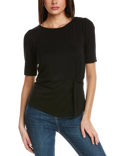 Vince Camuto Side Twist Split Hem Top In Black