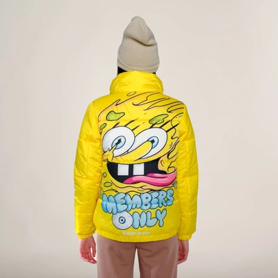 Members Only Women's Spongebob Reversible Cire Puffer Jacket In Yellow