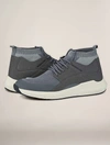 Members Only Men's Knit Sock Mesh Fashion Sneaker In Grey
