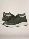 Members Only Men's Knit Sock Mesh Fashion Sneaker In Green