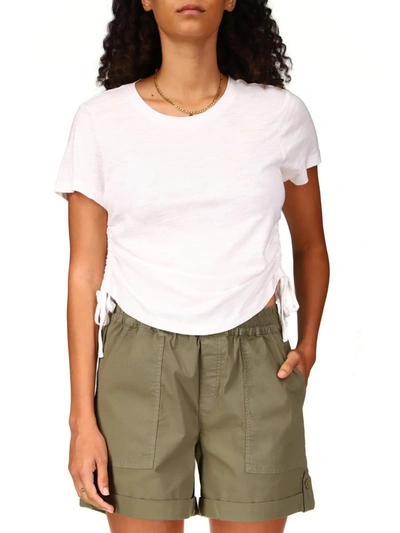 Sanctuary Womens Ruched Dawstring T-shirt In White