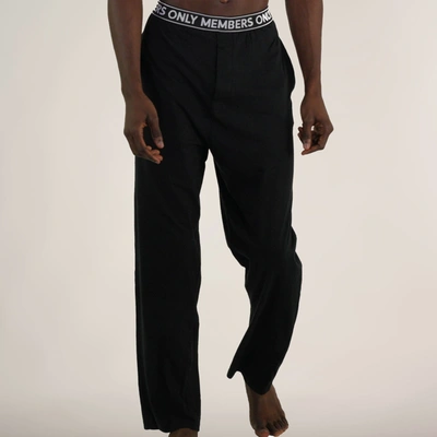 Members Only Men's Jersey Sleep Pant Logo Elastic In Black