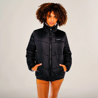 Members Only Women's Rugrats Reversible Cire Puffer Jacket In Black
