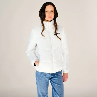 Members Only Women's Rugrats Reversible Cire Puffer Jacket In White