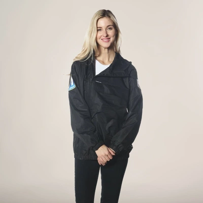 Members Only Women's Asymmetrical Windbreaker Oversized Jacket In Black