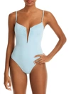 L*SPACE WOMENS GLITTER PLUNGE-NECK ONE-PIECE SWIMSUIT