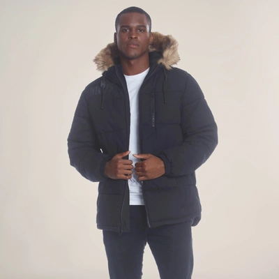 Members Only Men's Cotton Puffer Jacket In Black