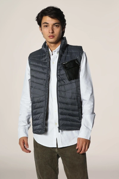 Members Only Men's Puffer Vest Jacket In Charcoal