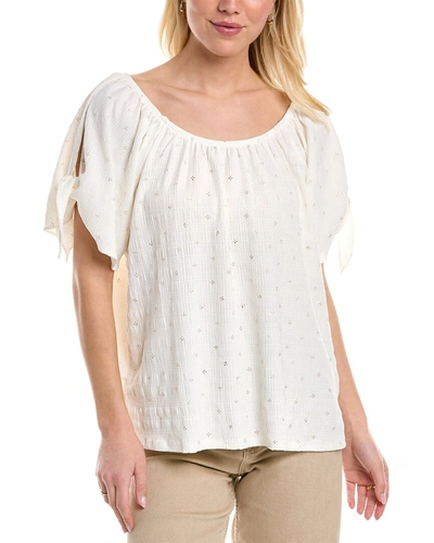 Vince Camuto Foil Crinkle Top In White
