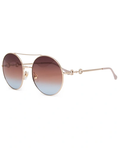 Gucci 59mm Oversize Sunglasses In Gold