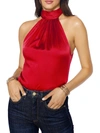 Ramy Brook Lori Stretch Silk Halter Top In Red