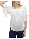 BEACHLUNCHLOUNGE WOMENS CRINKLE GAUZE SQUARE-NECK PULLOVER TOP