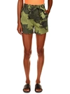 SANCTUARY WOMENS CAMOUFLAGE BELTED HIGH-WAIST SHORTS