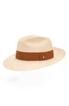 Lafayette 148 Icon Straw Panama Hat In Beige/ Copper