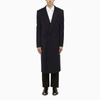 Alexander Mcqueen Double-breasted Coat Navy In Blue