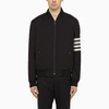 THOM BROWNE NAVY BLUE WOOL BOMBER JACKET,MJO030A06146/M_THOMB-415_109-4