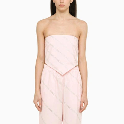 Rotate Birger Christensen Sunday Logo-embellished Bandana Top In Pink