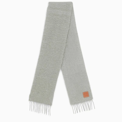 Loewe Wool-mohair Logo Scarf In Grey