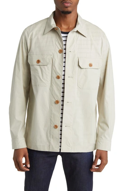 Hugo Boss Relaxed-fit Shirt-style Jacket In Pure Cotton In White