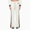Gucci Jersey Wide Leg Pant With Web Stripe In Multicolor