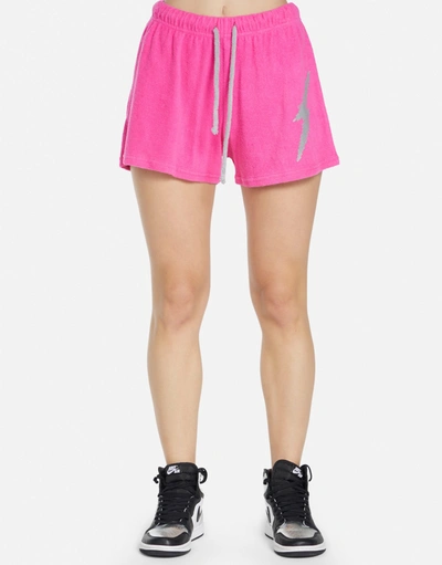 Lauren Moshi Dimitra-scribble Lightning In Bright Pink/ Silver