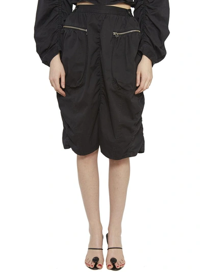 Ambush Parachute High Waist Midi Skirt In Black