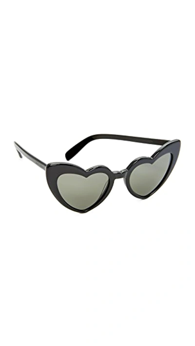 Saint Laurent Heart Frame Acetate Sunglasses In Black