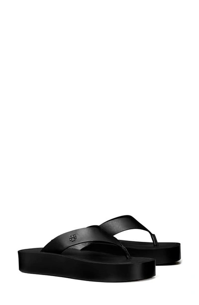 Tory Burch Platform Flip Flop In Black / Black