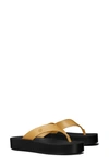 Tory Burch Platform Flip-flop In Ginger Shortbread / Black