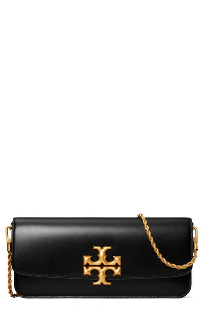 Tory Burch Eleanor Leather Clutch In Black