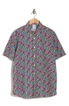 BROOKS BROTHERS BROOKS BROTHERS FLAG PRINT SHORT SLEEVE BUTTON-DOWN SHIRT