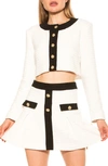 Alexia Admor Cropped Tweed Jacket In Ivory