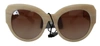 DOLCE & GABBANA DOLCE & GABBANA BEIGE ACETATE FULL RIM BROWN LENSE DG4294 WOMEN'S SUNGLASSES