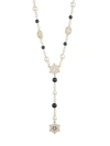Marchesa Black Pearl Y Necklace In Black