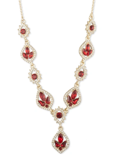 Marchesa Gold-tone Mixed Crystal Lariat Necklace, 16" + 3" Extender