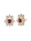Marchesa Poised Red Button Earring In Red