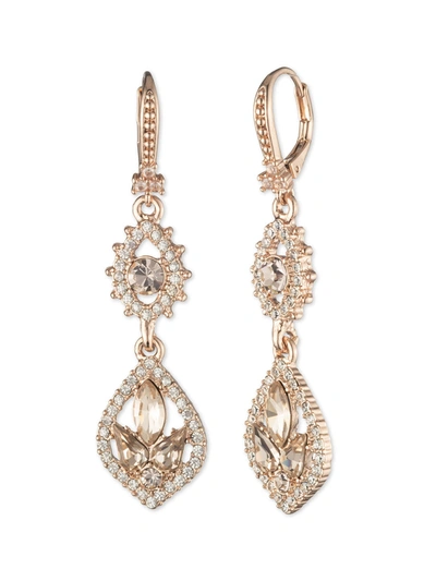Marchesa Poised Rose Midi Drop Earring In Rose Gold