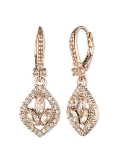 Marchesa Poised Rose Mini Drop Earring In Rose Gold