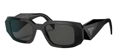 Prada Pr 17ws 1ab5s0 49mm Womens Rectangle Sunglasses In Black