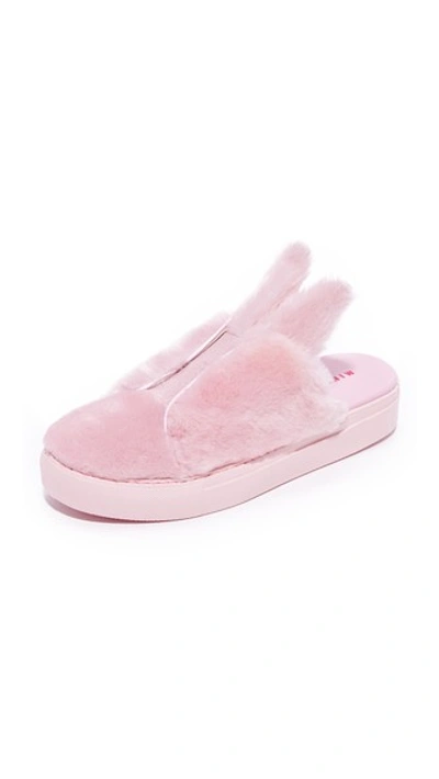 Minna Parikka 20mm Bunny Shearling Sneaker Mules In Pink
