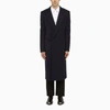 Alexander Mcqueen Double-breasted Coat Navy In Blue