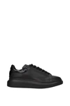 Alexander Mcqueen Black Sneakers With Logo Lettering On The Rear And Oversize Rubber Sole In Leather