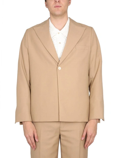 Séfr Power Twill Suit Jacket In Beige